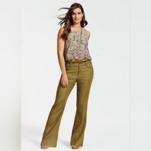 Cabi Charlie Linen Stretch Wide Leg Flare Trouser